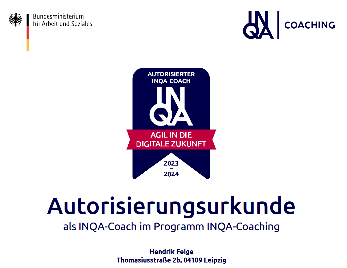 Hendrik Feige, lizenzierter INQA-Coach aus Leipzig